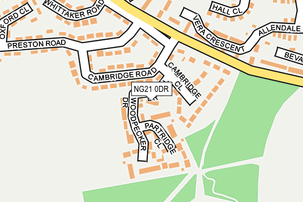 NG21 0DR map - OS OpenMap – Local (Ordnance Survey)