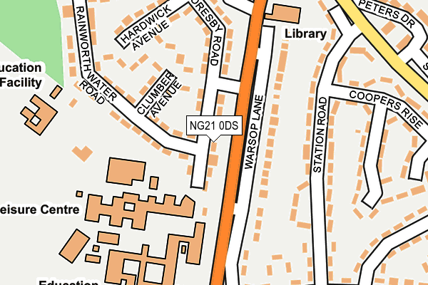 NG21 0DS map - OS OpenMap – Local (Ordnance Survey)