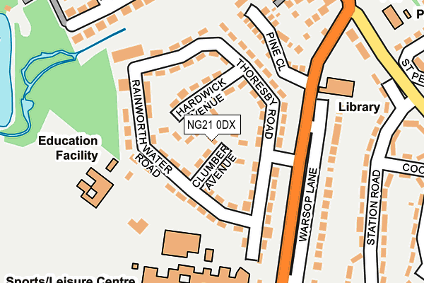 NG21 0DX map - OS OpenMap – Local (Ordnance Survey)