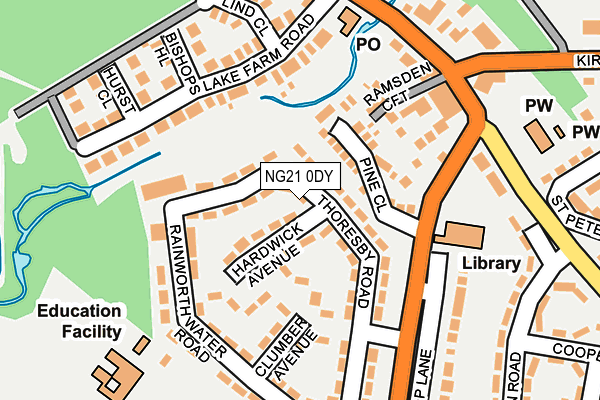 NG21 0DY map - OS OpenMap – Local (Ordnance Survey)