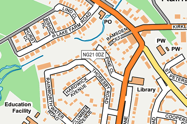 NG21 0DZ map - OS OpenMap – Local (Ordnance Survey)