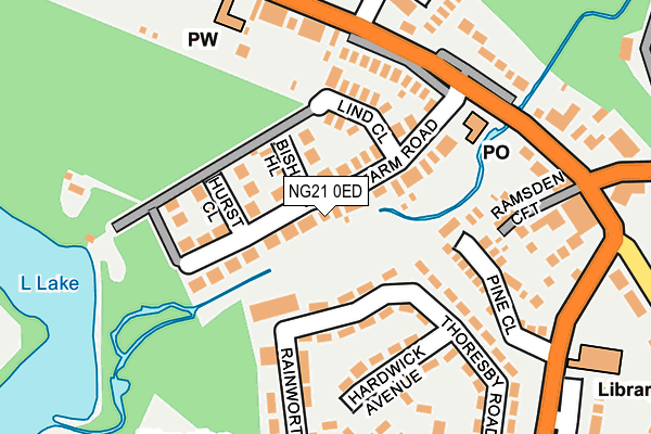 NG21 0ED map - OS OpenMap – Local (Ordnance Survey)