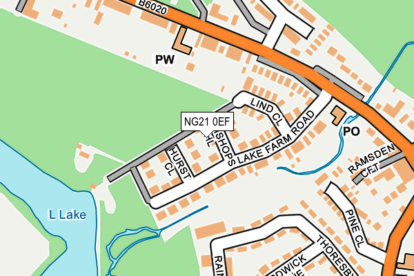 NG21 0EF map - OS OpenMap – Local (Ordnance Survey)