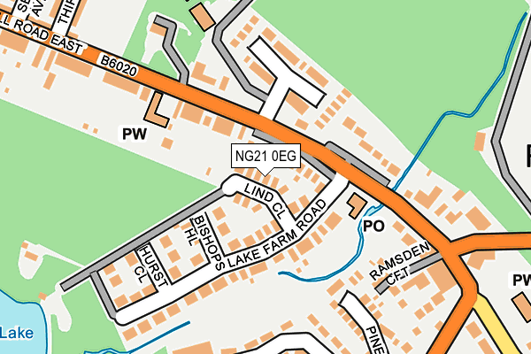 NG21 0EG map - OS OpenMap – Local (Ordnance Survey)