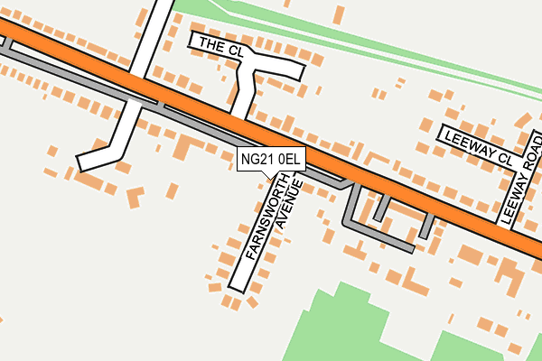NG21 0EL map - OS OpenMap – Local (Ordnance Survey)