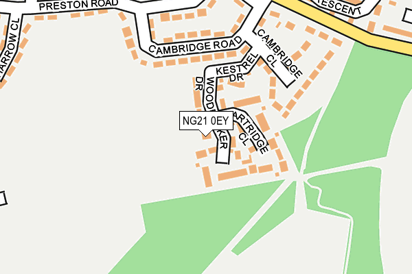 NG21 0EY map - OS OpenMap – Local (Ordnance Survey)