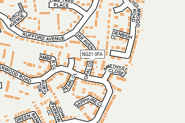 NG21 0FA map - OS OpenMap – Local (Ordnance Survey)