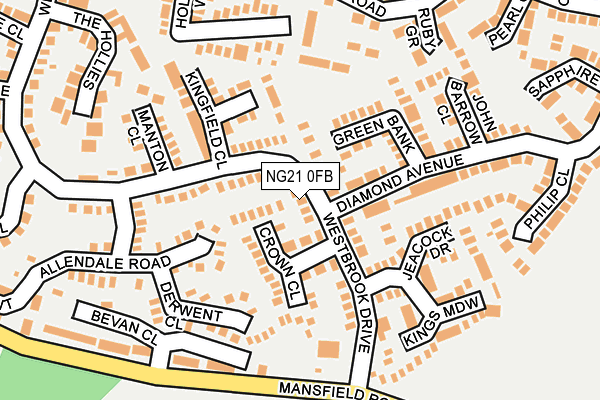 NG21 0FB map - OS OpenMap – Local (Ordnance Survey)