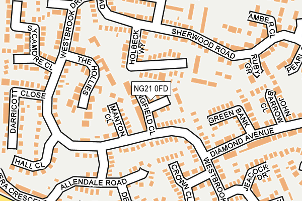 NG21 0FD map - OS OpenMap – Local (Ordnance Survey)