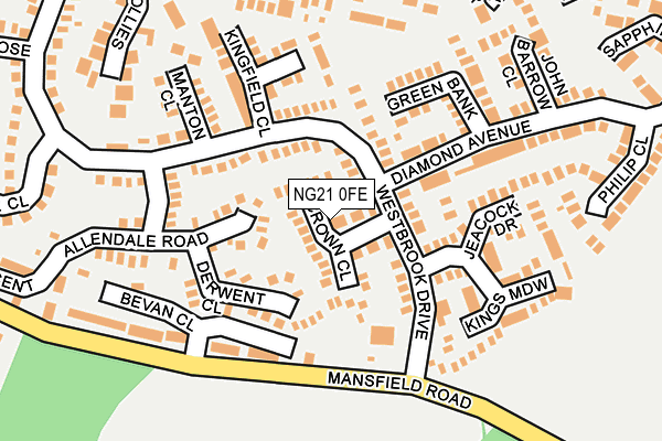 NG21 0FE map - OS OpenMap – Local (Ordnance Survey)