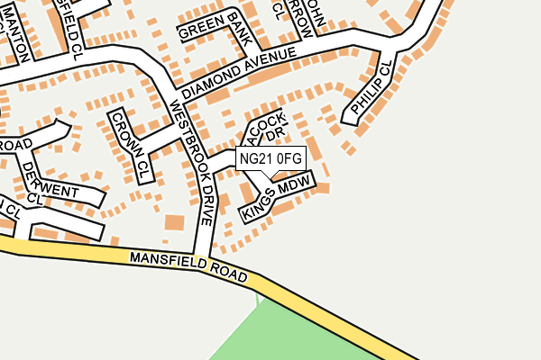 NG21 0FG map - OS OpenMap – Local (Ordnance Survey)