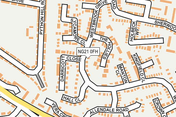 NG21 0FH map - OS OpenMap – Local (Ordnance Survey)