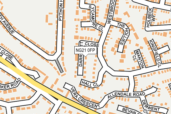 NG21 0FP map - OS OpenMap – Local (Ordnance Survey)