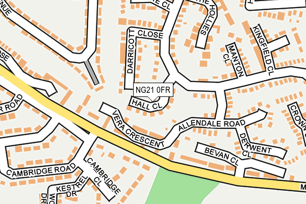 NG21 0FR map - OS OpenMap – Local (Ordnance Survey)