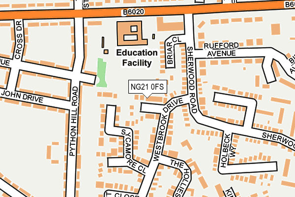 NG21 0FS map - OS OpenMap – Local (Ordnance Survey)