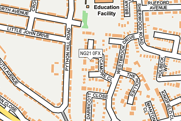 NG21 0FX map - OS OpenMap – Local (Ordnance Survey)