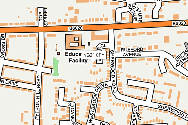 NG21 0FY map - OS OpenMap – Local (Ordnance Survey)