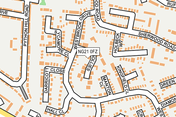 NG21 0FZ map - OS OpenMap – Local (Ordnance Survey)