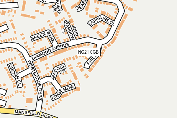 NG21 0GB map - OS OpenMap – Local (Ordnance Survey)