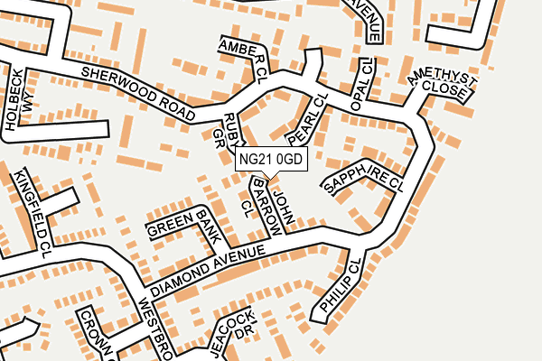 NG21 0GD map - OS OpenMap – Local (Ordnance Survey)