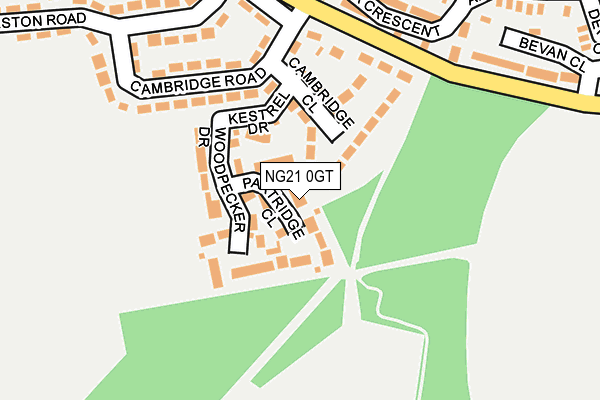 NG21 0GT map - OS OpenMap – Local (Ordnance Survey)