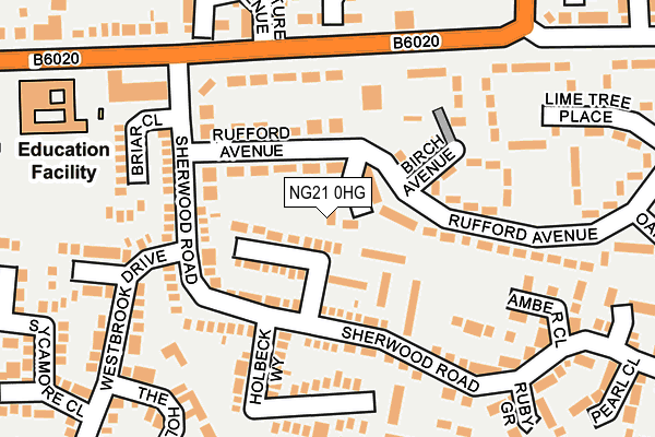 NG21 0HG map - OS OpenMap – Local (Ordnance Survey)