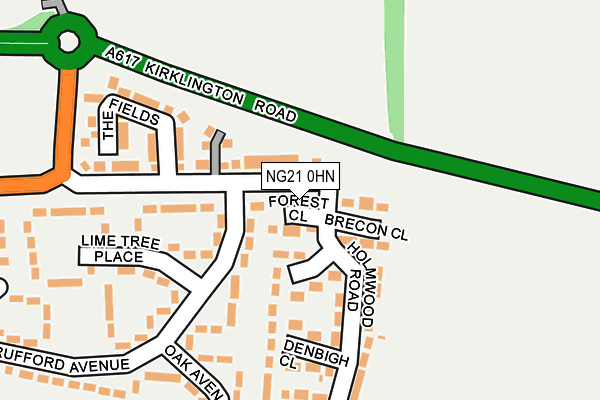 NG21 0HN map - OS OpenMap – Local (Ordnance Survey)