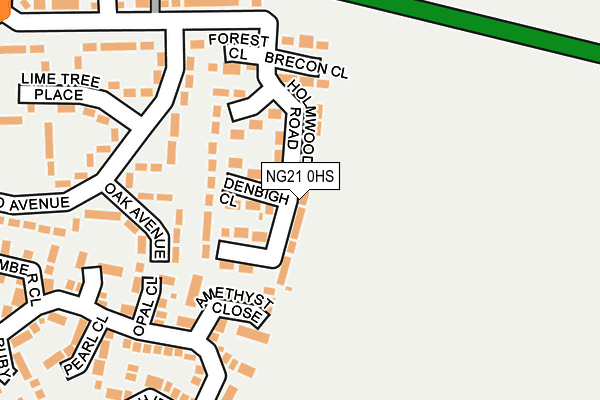 NG21 0HS map - OS OpenMap – Local (Ordnance Survey)