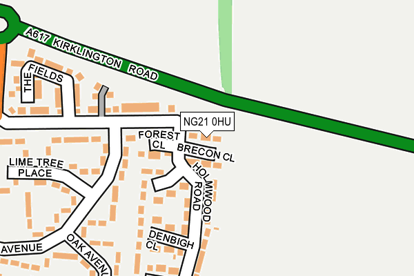 NG21 0HU map - OS OpenMap – Local (Ordnance Survey)