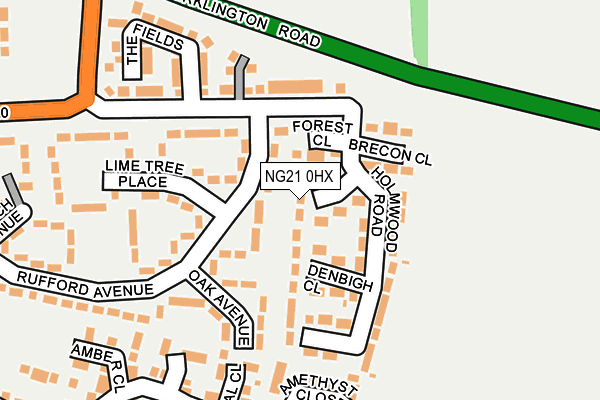 NG21 0HX map - OS OpenMap – Local (Ordnance Survey)