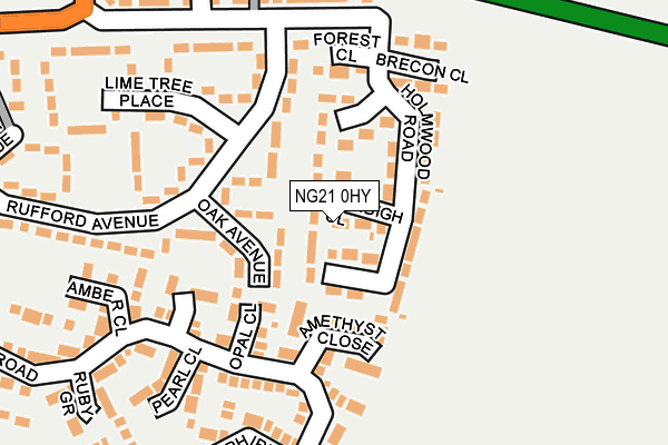 NG21 0HY map - OS OpenMap – Local (Ordnance Survey)