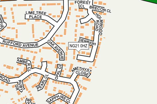 NG21 0HZ map - OS OpenMap – Local (Ordnance Survey)