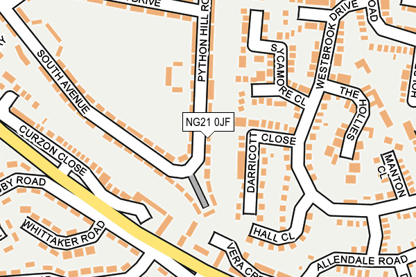 NG21 0JF map - OS OpenMap – Local (Ordnance Survey)