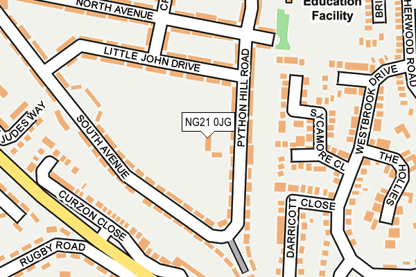 NG21 0JG map - OS OpenMap – Local (Ordnance Survey)