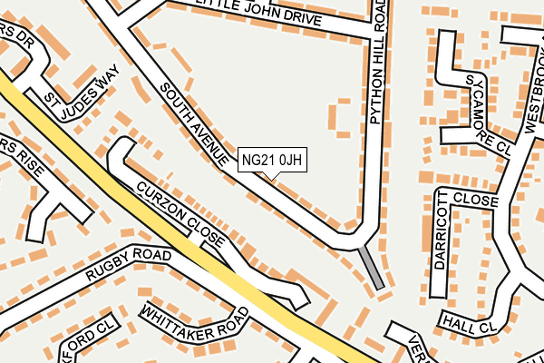 NG21 0JH map - OS OpenMap – Local (Ordnance Survey)