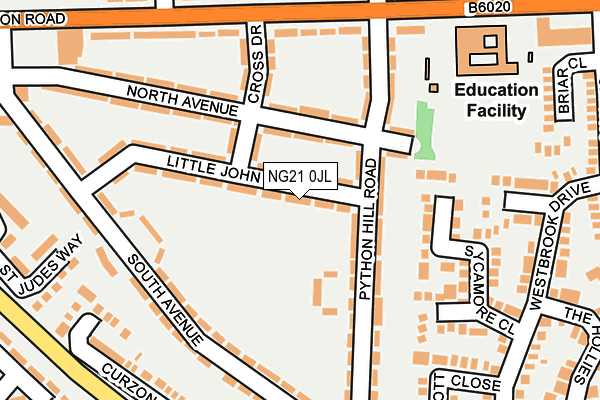 NG21 0JL map - OS OpenMap – Local (Ordnance Survey)