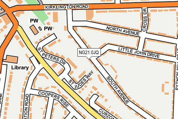 NG21 0JQ map - OS OpenMap – Local (Ordnance Survey)