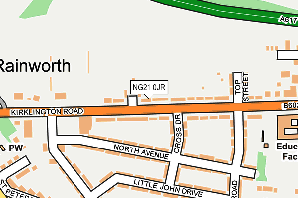 Map of THE VENUE (POTTERS) LTD at local scale