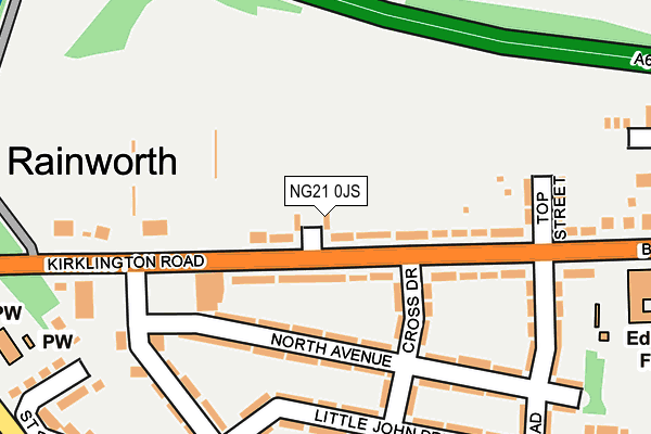 NG21 0JS map - OS OpenMap – Local (Ordnance Survey)