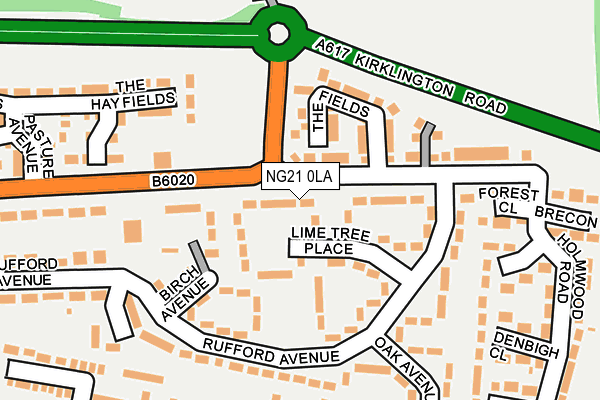 NG21 0LA map - OS OpenMap – Local (Ordnance Survey)