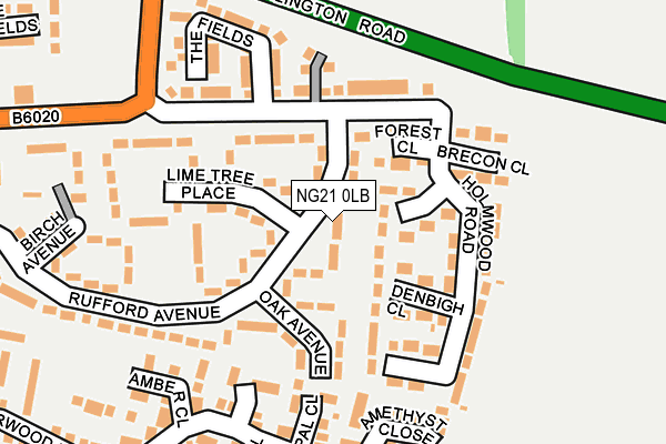 NG21 0LB map - OS OpenMap – Local (Ordnance Survey)