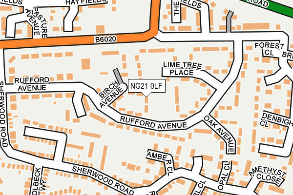 NG21 0LF map - OS OpenMap – Local (Ordnance Survey)
