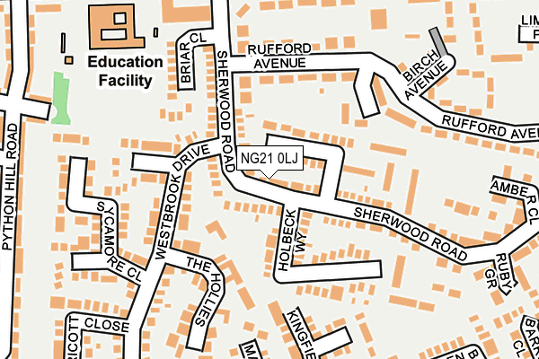 NG21 0LJ map - OS OpenMap – Local (Ordnance Survey)