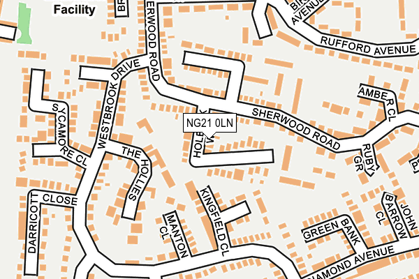 NG21 0LN map - OS OpenMap – Local (Ordnance Survey)