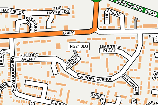 NG21 0LQ map - OS OpenMap – Local (Ordnance Survey)