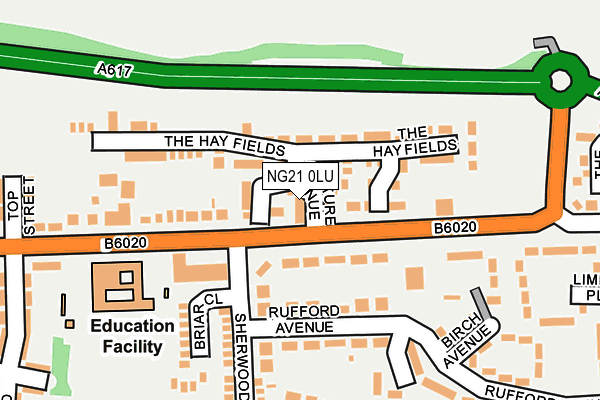 NG21 0LU map - OS OpenMap – Local (Ordnance Survey)