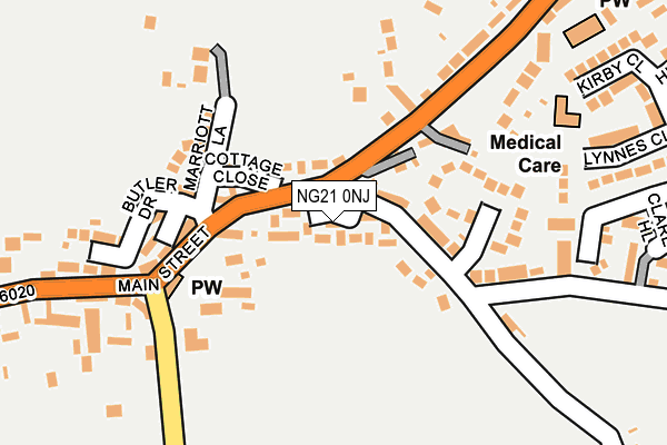 NG21 0NJ map - OS OpenMap – Local (Ordnance Survey)