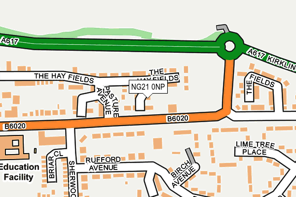 NG21 0NP map - OS OpenMap – Local (Ordnance Survey)