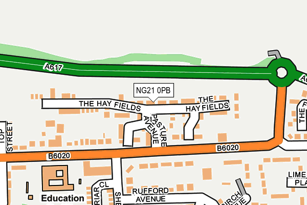 NG21 0PB map - OS OpenMap – Local (Ordnance Survey)