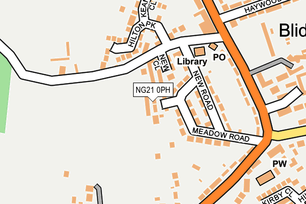 NG21 0PH map - OS OpenMap – Local (Ordnance Survey)